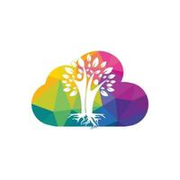 familie boom en wortels wolk vorm logo ontwerp. familie boom symbool icoon logo ontwerp vector