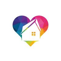 zoet huis logo ontwerp. huis en hart of liefde symbool. familie, echt landgoed en onroerend goed vector icoon.