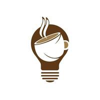 lamp met koffie kop logo sjabloon. koffie idee logo ontwerpen vector sjabloon.