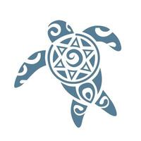 Maori polynesisch ethno tribal boho stijl schildpad. schildpad logo grafisch ontwerp concept. bewerkbare zee schildpad element, kan worden gebruikt net zo logo, icoon, sjabloon in web en afdrukken vector