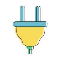 vlak lijn elektrisch plug icoon. groen energie opladen symbool geïsoleerd Aan wit achtergrond. vector