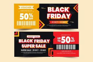 zwart vrijdag uitverkoop tegoedbon of coupon ontwerp sjabloon vector