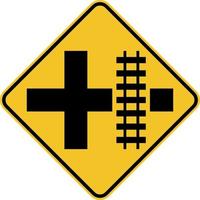 snelweg licht het spoor doorvoer rang kruispunt Rechtsaf teken vector