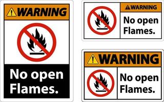 waarschuwing Nee Open vlammen etiket teken Aan wit achtergrond vector