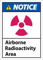 merk op in de lucht radioactiviteit Oppervlakte symbool teken Aan wit achtergrond vector