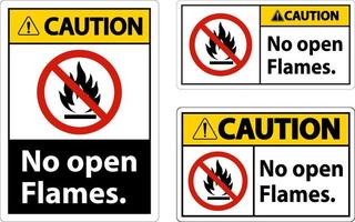 voorzichtigheid Nee Open vlammen etiket teken Aan wit achtergrond vector