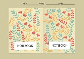 reeks van notitieboekje ontwerpen met abstract bloemen patroon.voor omslag, planners, brochures, boeken, catalogi, dagboek vector