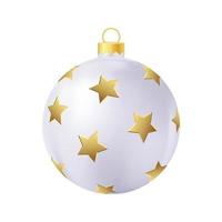 grijs Kerstmis boom speelgoed- met gouden sterren realistisch kleur illustratie vector