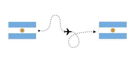 vlucht en reis van Argentinië naar Argentinië per reisconcept voor passagiersvliegtuigen vector