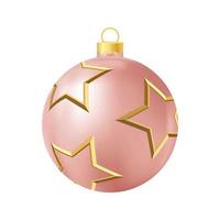 beige Kerstmis boom speelgoed- met gouden sterren realistisch kleur illustratie vector