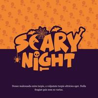 halloween eng nacht typografie ontwerp vector