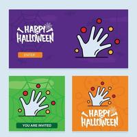 gelukkig halloween uitnodiging ontwerp met hand- vector