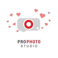 camera logo ontwerp met typografie vector