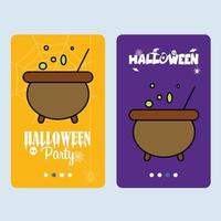 gelukkig halloween uitnodiging ontwerp met pot vector