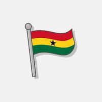 illustratie van Ghana vlag sjabloon vector