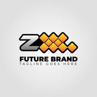 brief z modern futuristische abstract pixel vector logo ontwerp