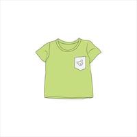 baby t-shirt sjabloon in groen kleur met overhemd zak- ontwerp voor baby sjabloon ontwerp vector