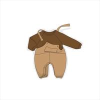 baby jumpsuit in bruin ontwerp met onthullend pak ontwerp voor baby kleding reclame ontwerp vector