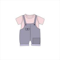 baby jumpsuit met t-shirt in tekenfilm ontwerp in Purper kleur voor reclame sjabloon ontwerp vector