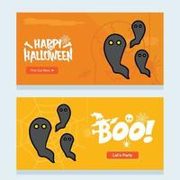 gelukkig halloween uitnodiging ontwerp met geest vector