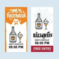 gelukkig halloween uitnodiging ontwerp met drinken vector