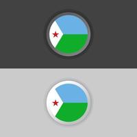 illustratie van Djibouti vlag sjabloon vector