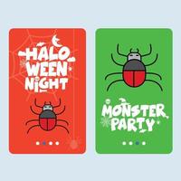 gelukkig halloween uitnodiging ontwerp met spin vector