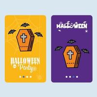 gelukkig halloween uitnodiging ontwerp met doodskisten vector