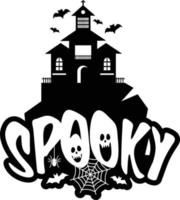 spookachtig pret met typografie ontwerp vector