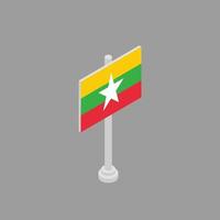 illustratie van Myanmar vlag sjabloon vector