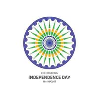 Indië onafhankelijkheid dag kaart met creatief ontwerp en typografie vector