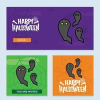 gelukkig halloween uitnodiging ontwerp met geest vector