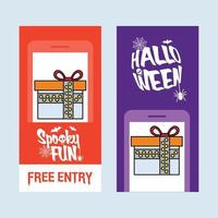 gelukkig halloween uitnodiging ontwerp met giftbox vector