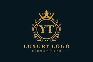 eerste yt brief Koninklijk luxe logo sjabloon in vector kunst voor restaurant, royalty, boetiek, cafe, hotel, heraldisch, sieraden, mode en andere vector illustratie.