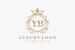 eerste yb brief Koninklijk luxe logo sjabloon in vector kunst voor restaurant, royalty, boetiek, cafe, hotel, heraldisch, sieraden, mode en andere vector illustratie.