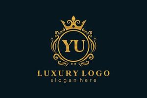 eerste ja brief Koninklijk luxe logo sjabloon in vector kunst voor restaurant, royalty, boetiek, cafe, hotel, heraldisch, sieraden, mode en andere vector illustratie.