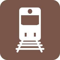 trein glyph ronde achtergrond icoon vector