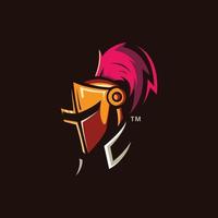 gouden ridder masker logo vector