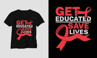 wereld AIDS dag t-shirt ontwerp met rood en roze kleuren en AIDS teken lint, condoom vector