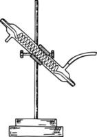 laboratorium glas fles koeler voor chemie experimenten of wetenschappelijk Onderzoek ontwerp. condensor vector