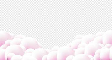mooi pluizig wolken Aan roze lucht achtergrond. wolken Aan roze lucht spandoek. vector wolken. grens van wolken Aan roze achtergrond. realistisch pluizig wolk. vector illustratie