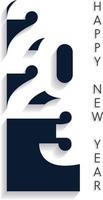 groot reeks van 2023 gelukkig nieuw jaar logo tekst ontwerpen. 2023 aantal ontwerp sjabloon. gelukkig nieuw jaar 2023 symbool verzameling. vector illustratie met zwart etiket geïsoleerd Aan wit achtergrond. verticaal tekst