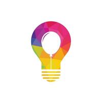elektrisch lamp en ballon logo ontwerp. creatief agentschap en inspiratie teken. opleiding en onderwijs symbool. vector