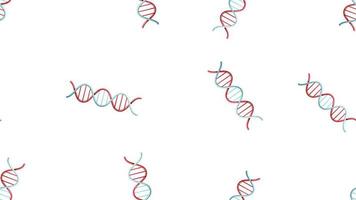 eindeloos naadloos patroon van medisch wetenschappelijk medisch behandeling items dna molecuul spiralen Aan een wit achtergrond. vector illustratie