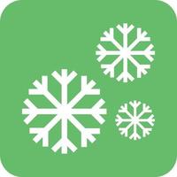 sneeuwval glyph ronde achtergrond icoon vector