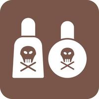 giftig Chemicaliën glyph ronde achtergrond icoon vector