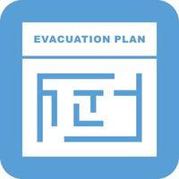 evacuatie plan glyph ronde achtergrond icoon vector