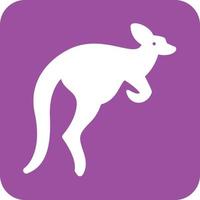 kangoeroe glyph ronde achtergrond icoon vector