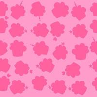 naadloos roze koekje silhouet patroon. voedsel vector