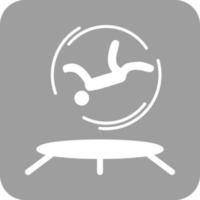 trampoline jumping glyph ronde achtergrond icoon vector